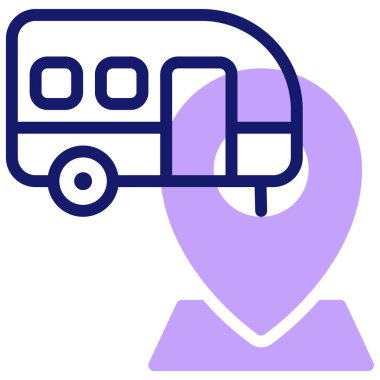 Karavan. Web simgesi basit illüstrasyon