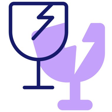 Kırılgan. Web simgesi basit illüstrasyon