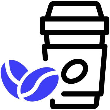 Kahve. Web simgesi basit illüstrasyon