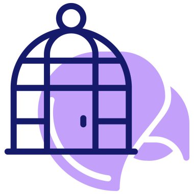 kuş kafesi modern simgesi, vektör illüstrasyonu