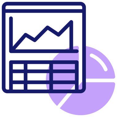 Analizler. Web simgesi basit bir illüstrasyon. iş ve finans
