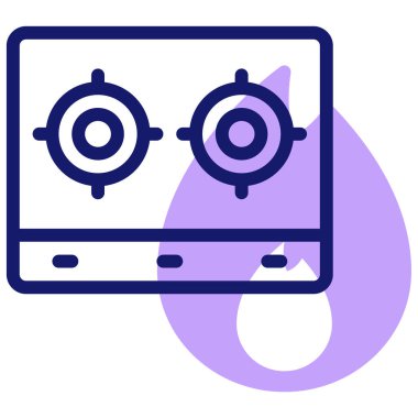 Gaz sobası simgesi, basit illüstrasyon