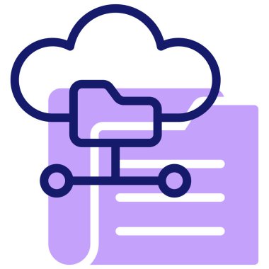 Bulut Hesaplama. Web için basit illüstrasyon