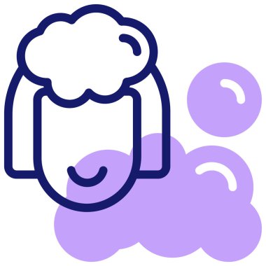 Saç yıkama. Web simgesi basit illüstrasyon