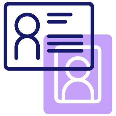 Kimlik kartı simgesi basit illüstrasyon