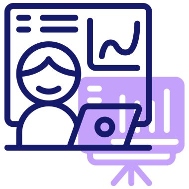 sunum web simgesi basit illüstrasyon