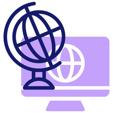 Küre. Web simgesi basit illüstrasyon