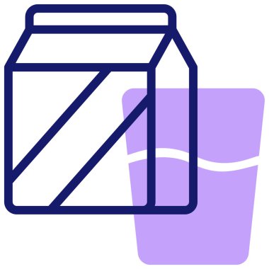 süt simgesi, vektör illüstrasyonu basit tasarım