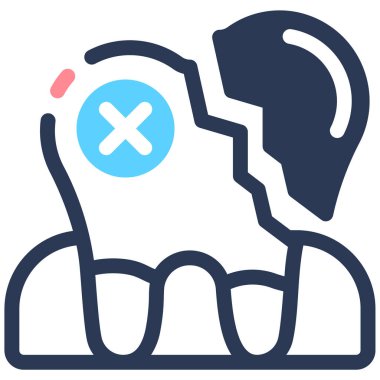 Kırık diş modern simgesi, vektör illüstrasyonu