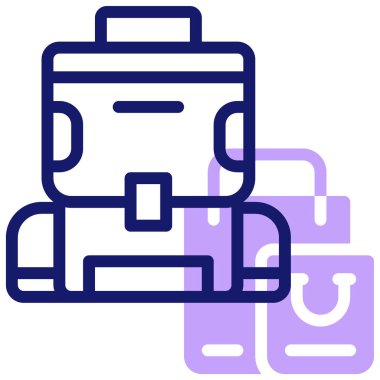 çanta simgesi, vektör illüstrasyonu basit tasarım