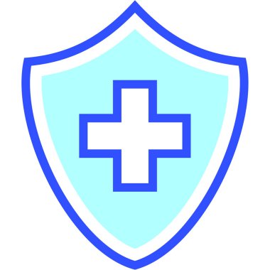 Tıbbi kalkan kutsal kişilerin resmi, vektör çizim