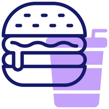 Hamburger. Web simgesi basit illüstrasyon