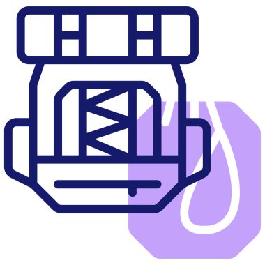 sırt çantası simgesi, vektör illüstrasyonu basit tasarım