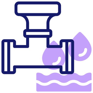 Su borusu. Web basit illüstrasyonu