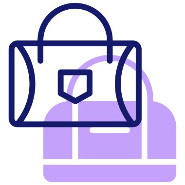 çanta simgesi, vektör illüstrasyonu basit tasarım