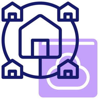 Bilgisayar ağı simgesi, vektör illüstrasyonu basit tasarım