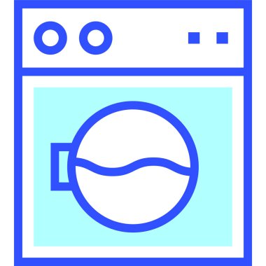 Çamaşır Makinesi modern simgesi, vektör illüstrasyonu