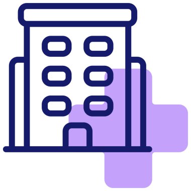 Hastane binası simgesi, vektör illüstrasyonu basit tasarım