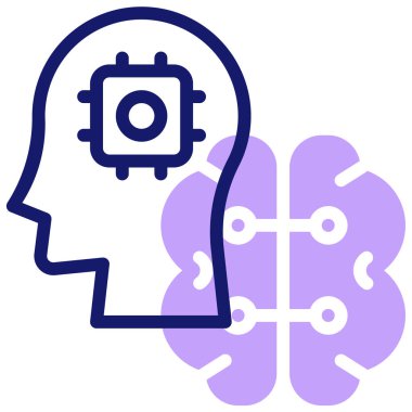 Beyin. Web simgesi vektör illüstrasyonu