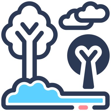 Orman. Web simgesi basit illüstrasyon