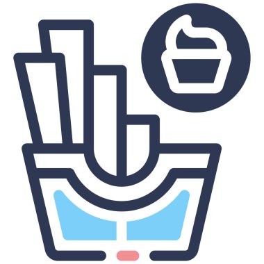 Patates kızartması. Web simgesi basit illüstrasyon