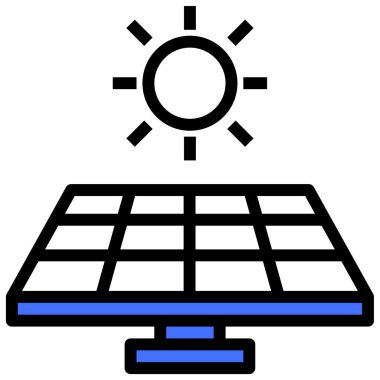 Güneş paneli web simgesi basit illüstrasyon