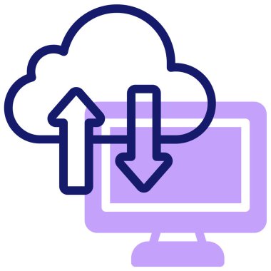 Bulut Hesaplama. Web için basit illüstrasyon