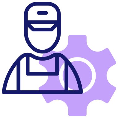 İşçi. Web simgesi basit illüstrasyon