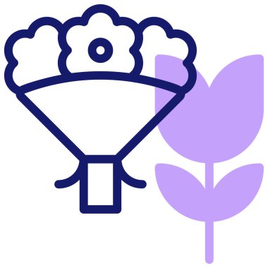 Çiçek ikonu. Basit resimleme 