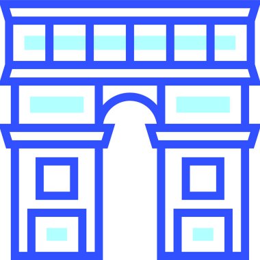 Arc de Triomphe modern simge, vektör illüstrasyonu