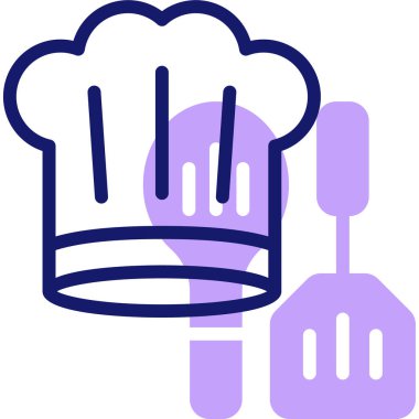 Şef şapka simgesi, vektör illüstrasyonu basit tasarım