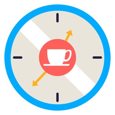 Kahve molası. Web simgesi basit illüstrasyon