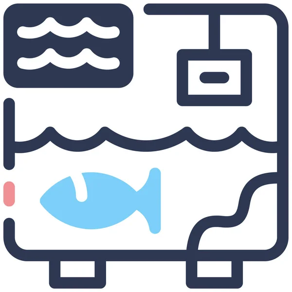 Aquarium Web Icoon Vector Illustratie — Stockvector