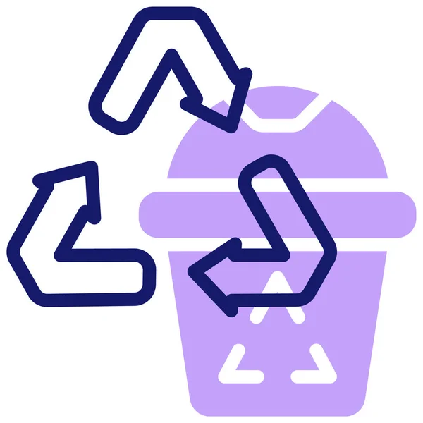 Illustration Vectorielle Icône Poubelle Recyclage — Image vectorielle
