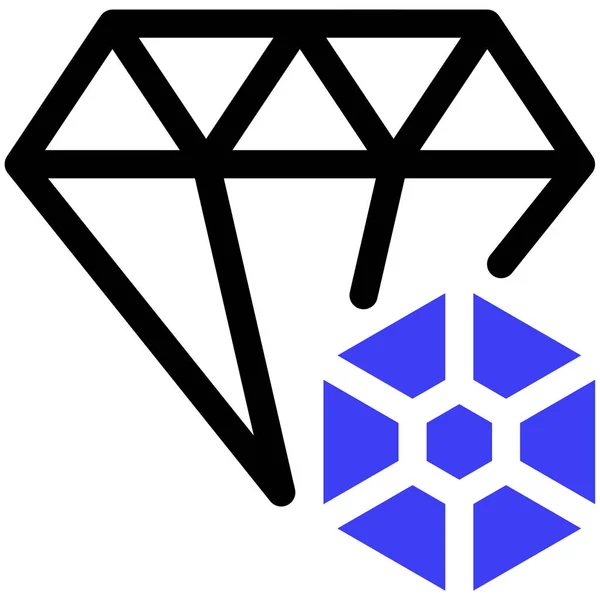 Icône Diamant Web Illustration Simple — Image vectorielle