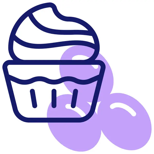 Cupcake Web Ikon Egyszerű Tervezés — Stock Vector