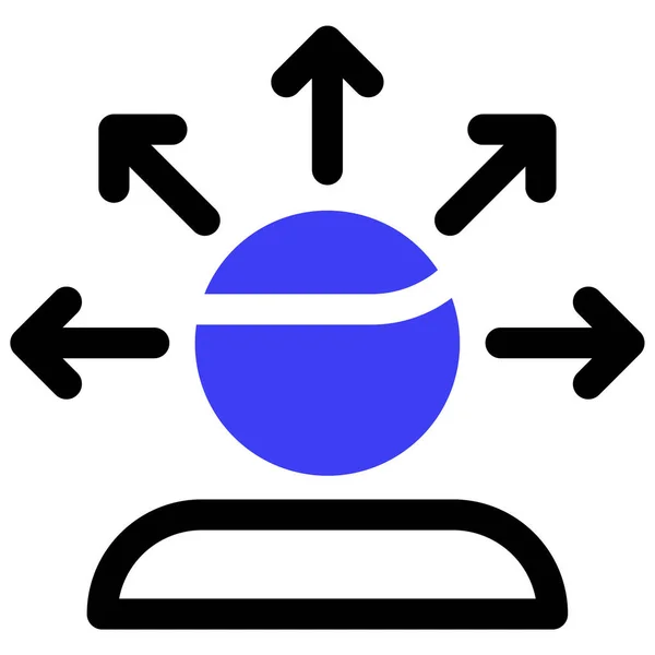 Icône Direction Symbole Illustration Simple Minimaliste — Image vectorielle