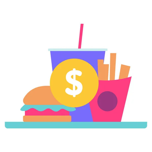 Orçamento Dinheiro Ícone Web Ilustração Simples — Vetor de Stock