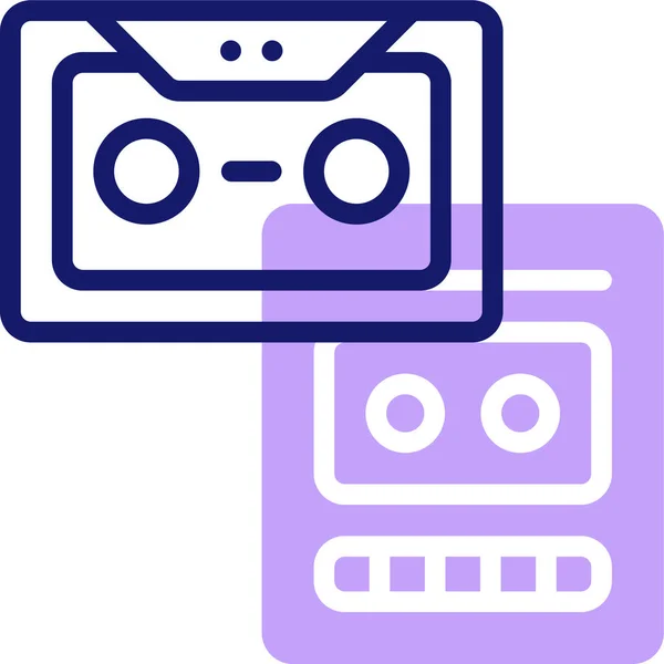 Een Cassette Web Icoon Eenvoudig Ontwerp — Stockvector