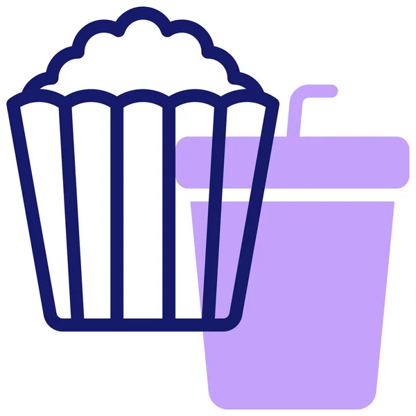 Popcorn Web Icoon Eenvoudige Illustratie — Stockvector