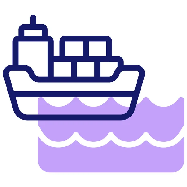 Lastfartyg Enkel Illustration — Stock vektor