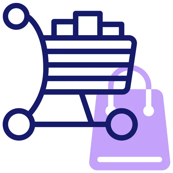 Compras Icono Web Ilustración Simple — Vector de stock