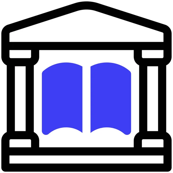 Значок Бібліотеки Векторна Ілюстрація Простий Дизайн — стоковий вектор
