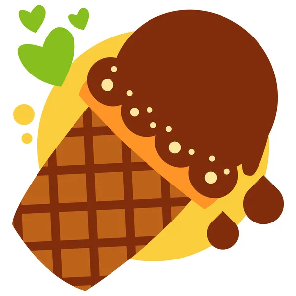 Barra Chocolate Ilustração Vetorial — Vetor de Stock