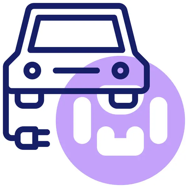 Electric Car Web Icon Simple Illustration — 图库矢量图片