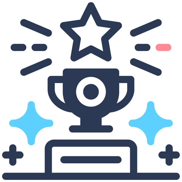 Trófea Kupa Web Ikon Egyszerű Illusztráció — Stock Vector