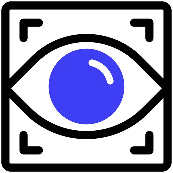 Reconhecimento Ocular Ícone Web Ilustração Simples — Vetor de Stock