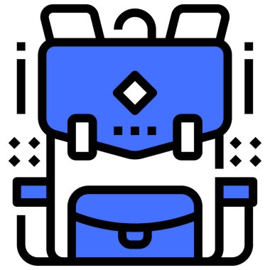 okul çantası ikon vektör illüstrasyonu