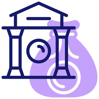 Banka simgesi, vektör illüstrasyonu basit tasarım