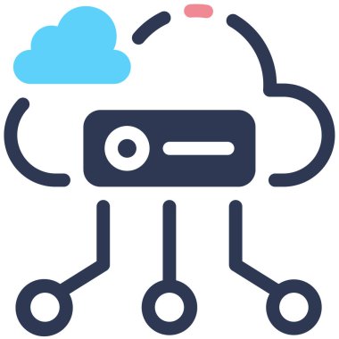 Bulut hesaplama simgesi, vektör illüstrasyonu basit tasarım